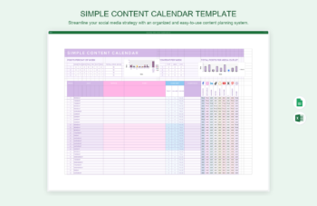 Simple Content Calendar Template