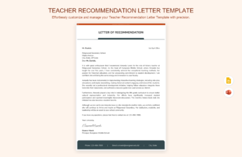 Teacher Recommendation Letter Template product preview thumbnail