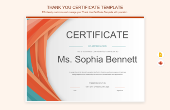 Thank You Certificate Template product preview thumbnail