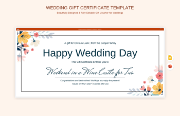 Wedding Gift Certificate Template