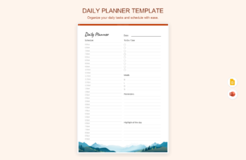 Daily Planner Template product preview thumbnail