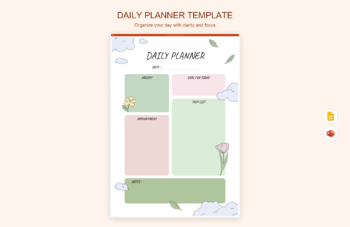 Daily Planner Template product preview thumbnail