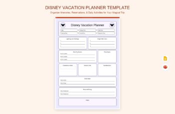 Disney Vacation Planner Template product preview thumbnail