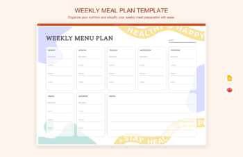 Weekly Meal Plan Template product preview thumbnail