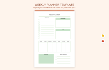 Weekly Planner Template product preview thumbnail